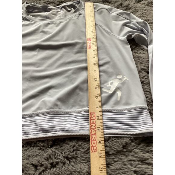 Lululemon Womens Striped Long Sleeve Pullover T-Shirt Light Blue Gray - Picture 6 of 9